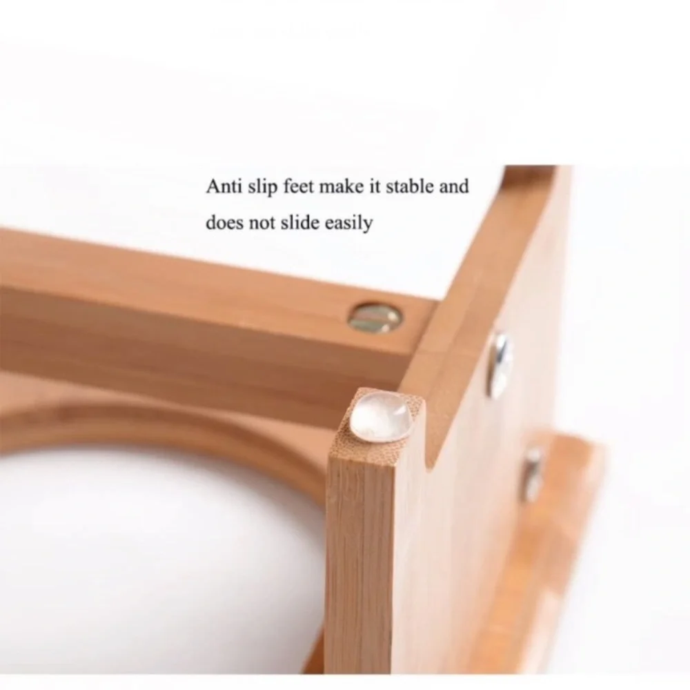 Pet Bowls Bamboo Elevated Stand Feeder